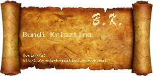Bundi Krisztina névjegykártya